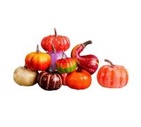 FJMQHU Ensemble de 10 Décorations de Citrouilles Artificielles, Décorations Automnales, Mousse Artisanale Rustique, Accessoires D'Halloween à Faire Soi-m