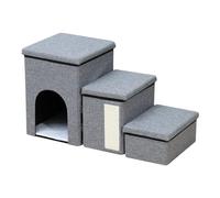 FJMQHU Escalier pour Animaux Escalier pour Chats Escalier pour Chiens Rampe pour Animaux Structure Pliable Tissu Confortable Antidérapant Fonction Rangement