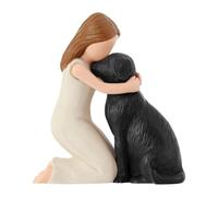 FJMQHU Figurine Chien Fille, Artisanat, Décoration, Cadeau Nordique pour Amoureux Des Chiens, œuvre D'art, Sculpture, Statue En Résine pour Table, Chambr
