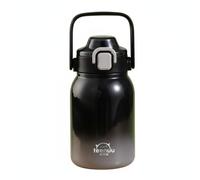FJMQHU Gourde Enfant Bouteille Isotherme Gobelet Paille Tasse à eau Étanche avec Double Acier 316 304 Température Stabile 6 à 12 Heures Deux Modes pour, Noir, Noir Dégradé