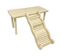 FJMQHU Jouet en Bois pour Hamster avec Cachette et Structure d'escalade pour Petits Animaux, Permettant à d'autres Petits Animaux de Grimper et de Se, M Table and L Ladder
