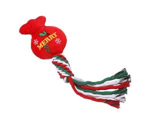FJMQHU Jouets de Noël pour Chiens, Jouets en Corde pour Chiens, Accessoires Multifonctionnels pour Animaux de Compagnie, Jouets pour Animaux, Sac Porte-Bonheur