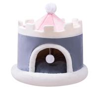 FJMQHU Lit pour Chat Refuge Animal Niche Chien Coussin Doux Amovible Balle Jouet Conçu pour Offrir Un Espace Chaleureux Adapté au Sommeil Chaton Intérieur, Gray M 45x45x45cm