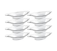 FJMQHU Lot 8 Bols à Banana Split, Plats à Bateau en Acrylique Transparent, Résiste Chaud et Froid, 17cm Ouverture, Réutilisable pour Glace, Salade Fruits ou Sundae, Maison Ou Fête, 240ml