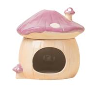 FJMQHU Maison pour Hamster en Céramique, Abri en Forme de Dessin Animé, Bol d'alimentation pour Petits Animaux, Lit Adapté à La Décoration de Cadeaux, Violet