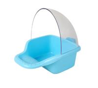 FJMQHU Mangeoire à Oiseaux pour Cage, Suspendue, Bol d'alimentation, Distributeur d'eau pour Pintades, Calopsittes, Perruches, Bleu