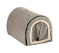 FJMQHU Niche, Litière, Tente pour Animaux de Compagnie, Chenil Amovible, Fond Antidérapant, Réutilisable et Portable pour Chiots et Chats Errants, Jardin Ou, Black White S