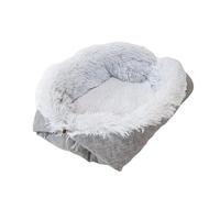 FJMQHU Panier Douillet pour Chien, Idéal pour Les Chiens Moyens et Grands, Parfait pour L'automne et l'hiver. Un Nid Chaud et Confortable, Gris Clair, L