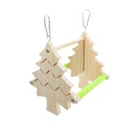 FJMQHU Perchoir à Miroir Double Face pour Perroquet, Jouet et Décoration, Balançoire en Bois pour Oiseaux