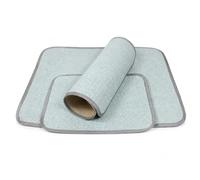FJMQHU Tapis Rafraîchissant pour Animal Pliable, Bleu amélioré, Rond Ø50cm | Structure en rotin, Tapis pour petits animaux, Visites chez amis, Pour résints urbains