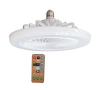 FJMQHU Ventilateur de Plafond avec éclairage LED, Boîtier Fermé, Télécommande et Douille E27, Matériau PP Robuste, Réglables, Silencieux, 3 couleurs de lumière