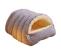 FJMQHU Winter Cave Maison Chat Lit Chat Douillet Abri Animaux Polyvalent Coussin Amovible Confortable Conception Chaude et Sûre Adapté Animaux Domestiques Ma, Blue White L