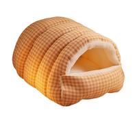 FJMQHU Winter Cave Maison Chat Lit Chat Douillet Abri Animaux Polyvalent Coussin Amovible Confortable Conception Chaude et Sûre Adapté Animaux Domestiques Ma, Orange White L