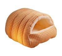 FJMQHU Winter Cave Maison Chat Lit Chat Douillet Abri Animaux Polyvalent Coussin Amovible Confortable Conception Chaude et Sûre Adapté Animaux Domestiques Ma, Orange White M
