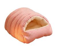 FJMQHU Winter Cave Maison Chat Lit Chat Douillet Abri Animaux Polyvalent Coussin Amovible Confortable Conception Chaude et Sûre Adapté Animaux Domestiques Ma, Pink White L