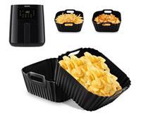 FJNATINH Philips Lot de 2 Airfryer pour Philips Essential Airfryer 4,1 l HD9252/HD9200/HD9255, moule en silicone réutilisable, accessoire de friteuse à air chaud, noir