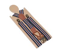 FJOADNVM Bretelles Homme Bretelles élastiques à rayures for hommes, ceinture bronze clipser, bretelles for femmes, largeur 2,5 cm, réglables for mariage(Blue02)