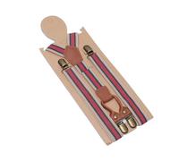 FJOADNVM Bretelles Homme Bretelles élastiques à rayures for hommes, ceinture bronze clipser, bretelles for femmes, largeur 2,5 cm, réglables for mariage(Red)