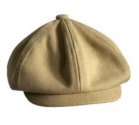 FJOADNVM Casquette Gavroche Casquette Gavroche en Toile Grande Taille XL62 cm, Casquette Plate rétro octogonale, Gatsby Vintage, de Peintre, béret(Khaki,XL 60-62CM)