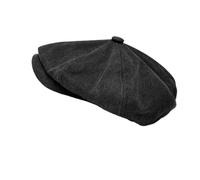 FJOADNVM Casquette Gavroche Casquette Gavroche en Toile Grande Taille XL62 cm, Casquette Plate rétro octogonale, Gatsby Vintage, de Peintre, béret(Black Grey,M 56-58CM)