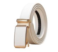 FJOADNVM Ceinture Femme Cuir Ceinture à boucle automatique for hommes et femmes, universelle, décontractée, for femme(100cm,White)