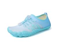 FJOADNVM Chaussures Aquatiques Chaussures Aquatiques Pieds Nus Aqua Five Fingers, Chaussettes de Natation Respirantes, randonnée, pataugeoire, Plage, extérieur, Baskets en amont(Blue,32)