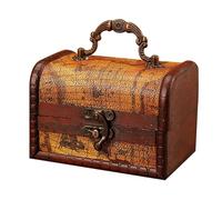 FJOADNVM Coffre Au TréSor RéTro Organisateur de Bijoux Porte-Bijoux en Bois Vintage Boîte Rangement for cosmétiques Mini Coffre au trésor TréSor(6076F)