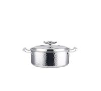 FJOADNVM Faitout Marmite à soupe en acier inoxydable 304, marmite lait épaissie deux oreilles, trois couches avec couvercle(16X6.2CM)