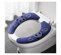 FJOADNVM Housse De SièGe De Toilette Lot de 2 Paires Coussins lavables Doux en Forme Dessin animé for siège Toilette, Coussin Chauffant for Salle Bain, Housse Universelle(Enlarge-Blue)