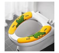 FJOADNVM Housse De SièGe De Toilette Lot de 2 Paires Coussins lavables Doux en Forme Dessin animé for siège Toilette, Coussin Chauffant for Salle Bain, Housse Universelle(Routine-Yellow)