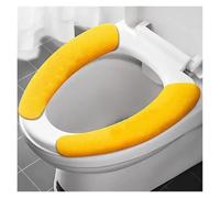 FJOADNVM Housse De SièGe De Toilette Lot de 2 Paires Housses siège Toilette réutilisables en Flanelle Chaude, lavables, Tapis Salle Bain, Housse Universelle(Routine-Yellow)