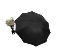 FJOADNVM Mini parasol portable Parapluie super grand de grande taille for hommes et femmes, à double usage trois personnes le soleil la pluie, renforcement, étudiant fol(Black)