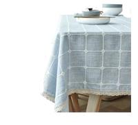 FJOADNVM Nappe Dentelle Nappe en Dentelle Jacquard à Carreaux Coton et Lin avec Pompons, Anti-poussière, Rayures Bleues, Pur Plaid DéCoration De Bureau(Color 07,40x60cm)