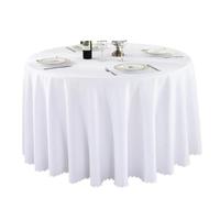 FJOADNVM Nappe Table Ronde Nappe décorative de Mariage nappes Rondes Couverture Table à Manger décor Banquet d'anniversaire la Maison(White,160cm Round)