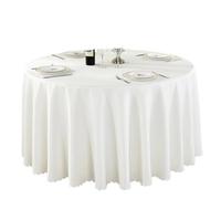 FJOADNVM Nappe Table Ronde Nappe décorative de Mariage nappes Rondes Couverture Table à Manger décor Banquet d'anniversaire la Maison(Beige White,160cm Round)