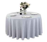 FJOADNVM Nappe Table Ronde Nappe décorative de Mariage nappes Rondes Couverture Table à Manger décor Banquet d'anniversaire la Maison(Silver Gray,160cm Round)