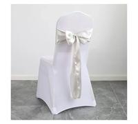 FJOADNVM Noeud De Chaise Mariage 10pcs Satin Chair Belt with Bow Decoration, Universal Cover Ribbon Tie Wedding Back Decor/Chair Sashes(Sliver)