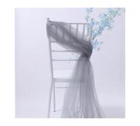 FJOADNVM Noeud De Chaise Mariage 6 Pcs ×2 Meter Chair Sashes Tulle Roll Decor White Organza Gauze Sheer Yarn Fabric for Birthday Party Wedding Events Decorations(Dark Gray)