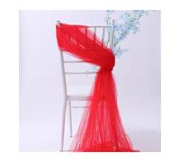 FJOADNVM Noeud De Chaise Mariage 6 Pcs ×2 Meter Chair Sashes Tulle Roll Decor White Organza Gauze Sheer Yarn Fabric for Birthday Party Wedding Events Decorations(Red)
