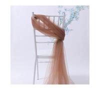 FJOADNVM Noeud De Chaise Mariage 6 Pcs ×2 Meter Chair Sashes Tulle Roll Decor White Organza Gauze Sheer Yarn Fabric for Birthday Party Wedding Events Decorations(Dark Coffee)