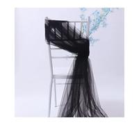 FJOADNVM Noeud De Chaise Mariage 6 Pcs ×2 Meter Chair Sashes Tulle Roll Decor White Organza Gauze Sheer Yarn Fabric for Birthday Party Wedding Events Decorations(Black)