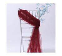 FJOADNVM Noeud De Chaise Mariage 6 Pcs ×2 Meter Chair Sashes Tulle Roll Decor White Organza Gauze Sheer Yarn Fabric for Birthday Party Wedding Events Decorations(Wine Red)