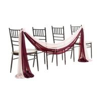 FJOADNVM Noeud De Chaise Mariage Chiffon Chair Sashes Wedding Decoration Set of 2 for Party Banquet Event Baby Shower Ceremony Aisle Chairs Decors,30x300cm(Burgundy and Pink)