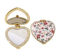 FJOADNVM Petit Miroir Maquillage 2pcs Heart-Shaped Portable Folding Mirror Double-Sided Compact Makeup for Students Mini Travel(White)