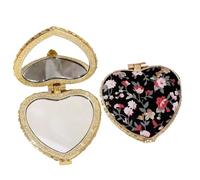 FJOADNVM Petit Miroir Maquillage 2pcs Heart-Shaped Portable Folding Mirror Double-Sided Compact Makeup for Students Mini Travel(Black)