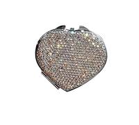 FJOADNVM Petit Miroir Maquillage Bling Rhinestones Mini Makeup Mirror Foldable Pocket Double-Sided Portable Mirrors Beauty Tool Girl(Color 01)