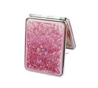 FJOADNVM Petit Miroir Maquillage Portable Double-Sided Folding Makeup Mirror Women Gifts with Flowing Sparkling Sand Mini Cosmetic Mirrors(Square Pink)