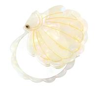 FJOADNVM Petit Miroir Maquillage Shell Shape Makeup Mirror Portable Travel Folding Vanity Lightweight Women Girls Handheld Cosmetic(White)