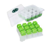 FJOADNVM Plateau De Culture Plateau de démarrage de semis à 12 cellules avec Couvercle Transparent Boîte de Germination d'humidité Jardin intérieur Serre de Croissance Rempotage(5pcs)