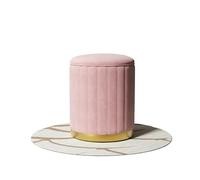 FJOADNVM Repose Pied Banc de Toilette crème avec Cadre en Bois Massif et Pouf Rangement Flanelle Douce for la Peau, Chaise Couvercle Ouvert(Basic Cherry Powder)